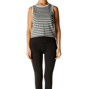 Gray Striped All Day Wear Tank Top